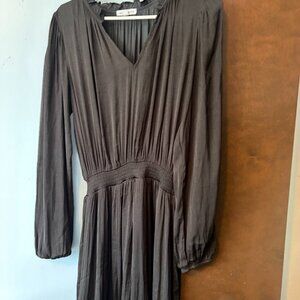 Black Socialite Ruffle Midi dress